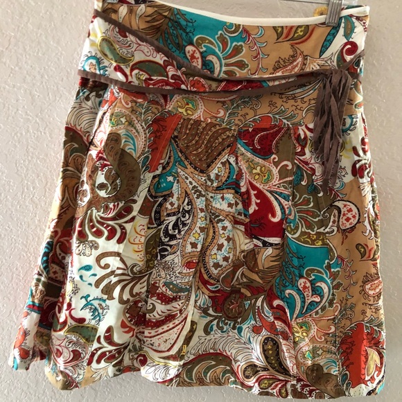 Juniors Paisley Cotton Circle Skirt - Picture 3 of 8